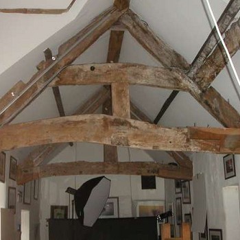 Internal view of roof trusses.